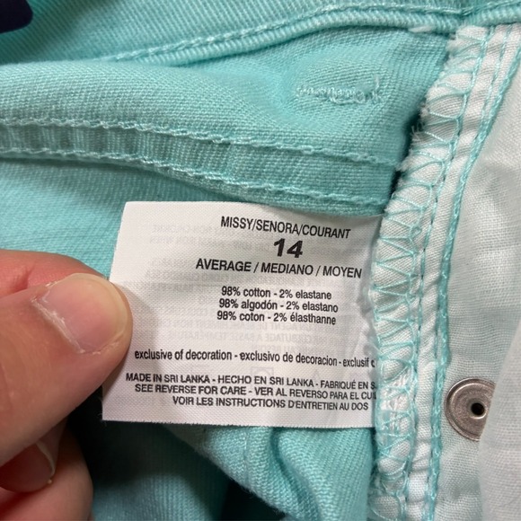 Gloria Vanderbilt Amanda Womens Straight Pants Size 14 Aqua Stretch High Rise - Picture 6 of 12